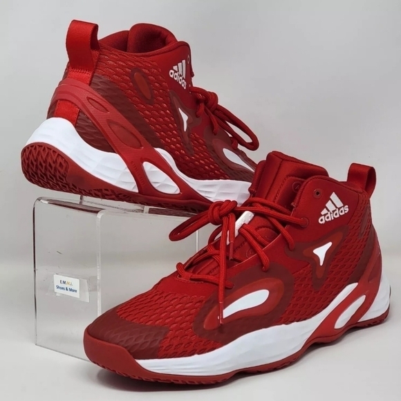 Adidas Exhibit A Sample Mens Size 12.5 Mid Basketball Shoes Red White GW7934 New main image 8